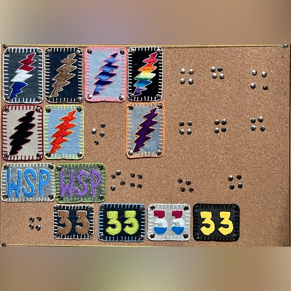 Accessories - Hand Embroidered Grateful Dead Bolt/Billy Strings 33 Patch (choose one)